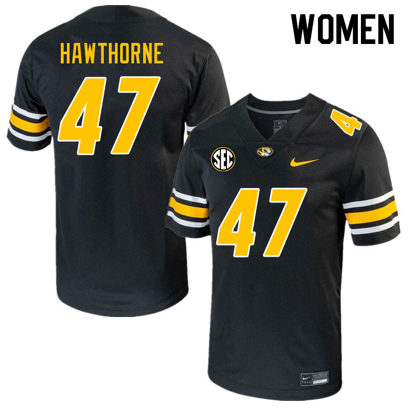 Women #47 Daniel Hawthorne Missouri Tigers College 2023 Football Stitched Jerseys Sale-Black